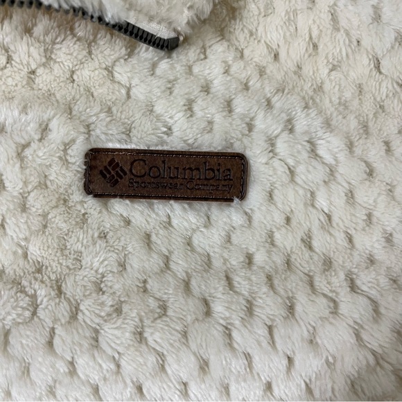 Columbia Fireside 1/4 Zip Sherpa Fleece Pullover Off White Chalk Color - Picture 7 of 13